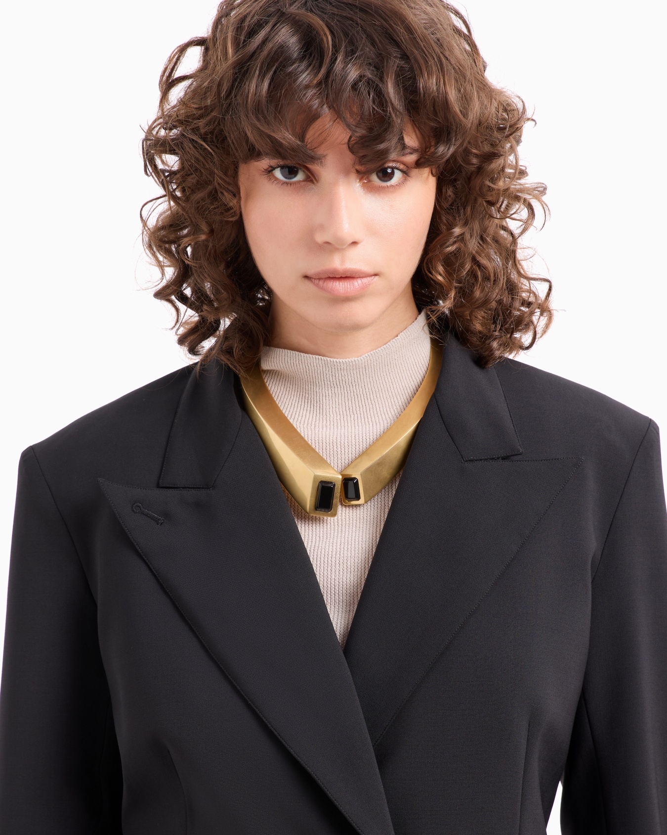 Gold Collar Necklace with Black Accents Diapositiva 2