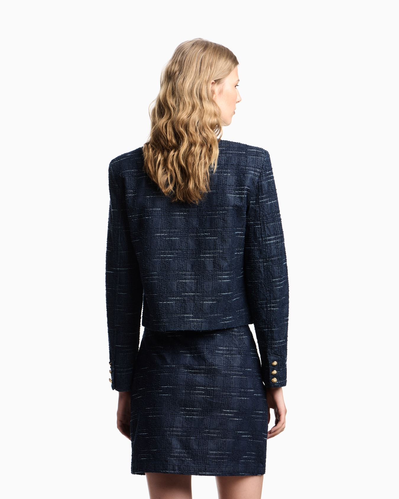 Gonna in denim jacquard motivo check Slide 2