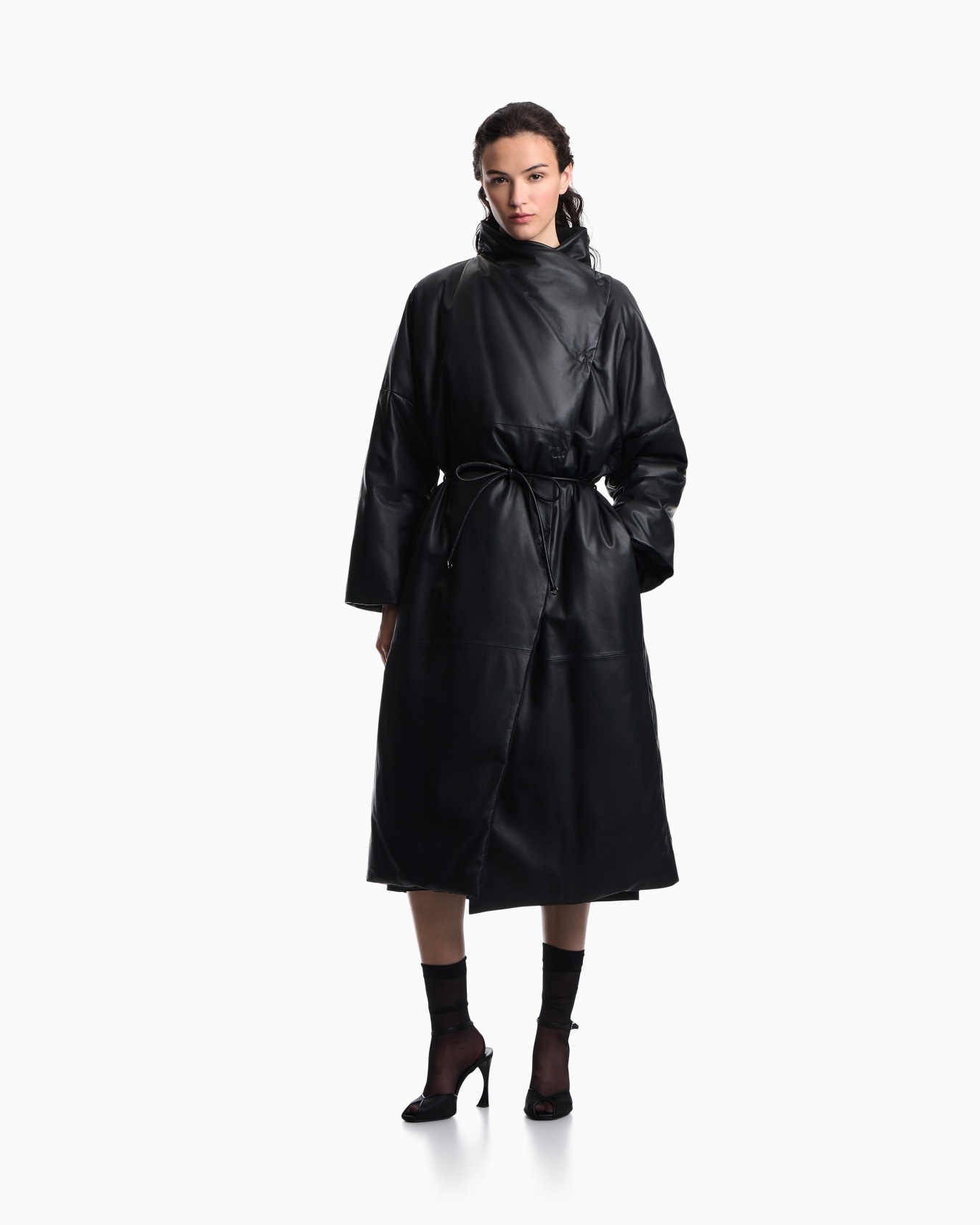 Doudoune longue et réversible à coupe surdimensionnée en peau d’agneau ASV Diapositive 3