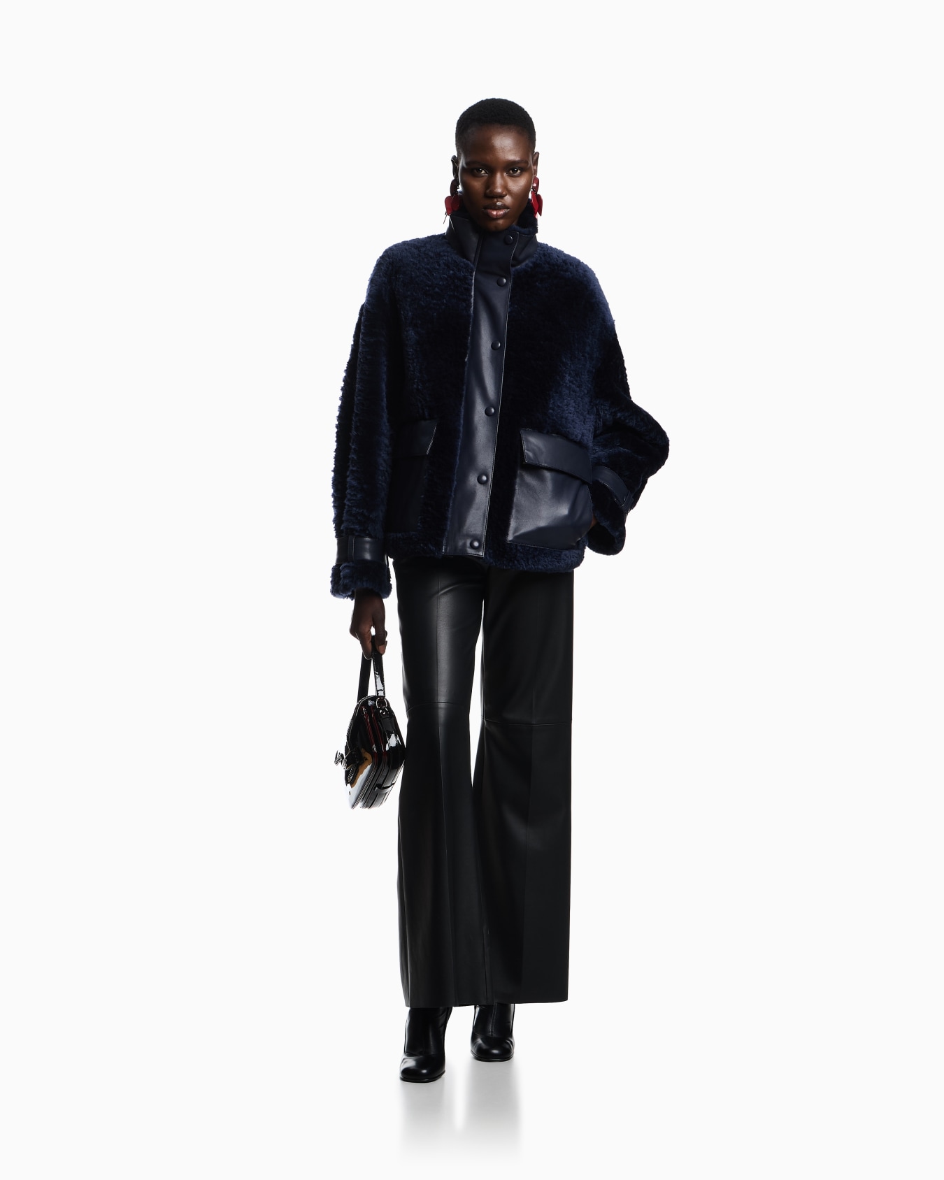 Glove-quality lambskin nappa leather palazzo trousers Slide 1