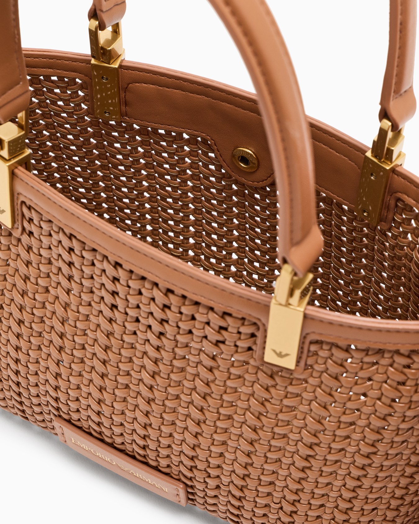 Borsa a mano intrecciata con dettaglio frange Slide 3