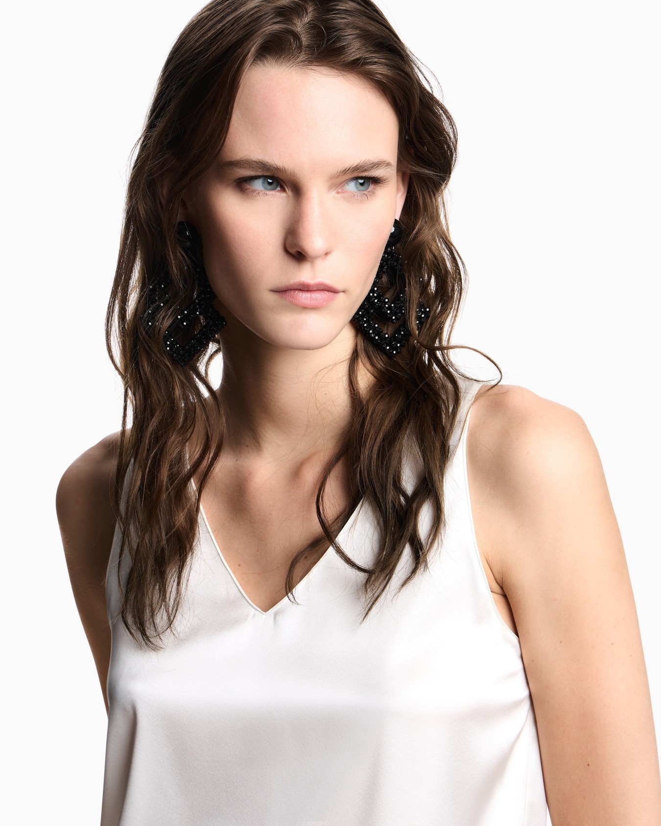 Silk satin V-neck top  Slide 4