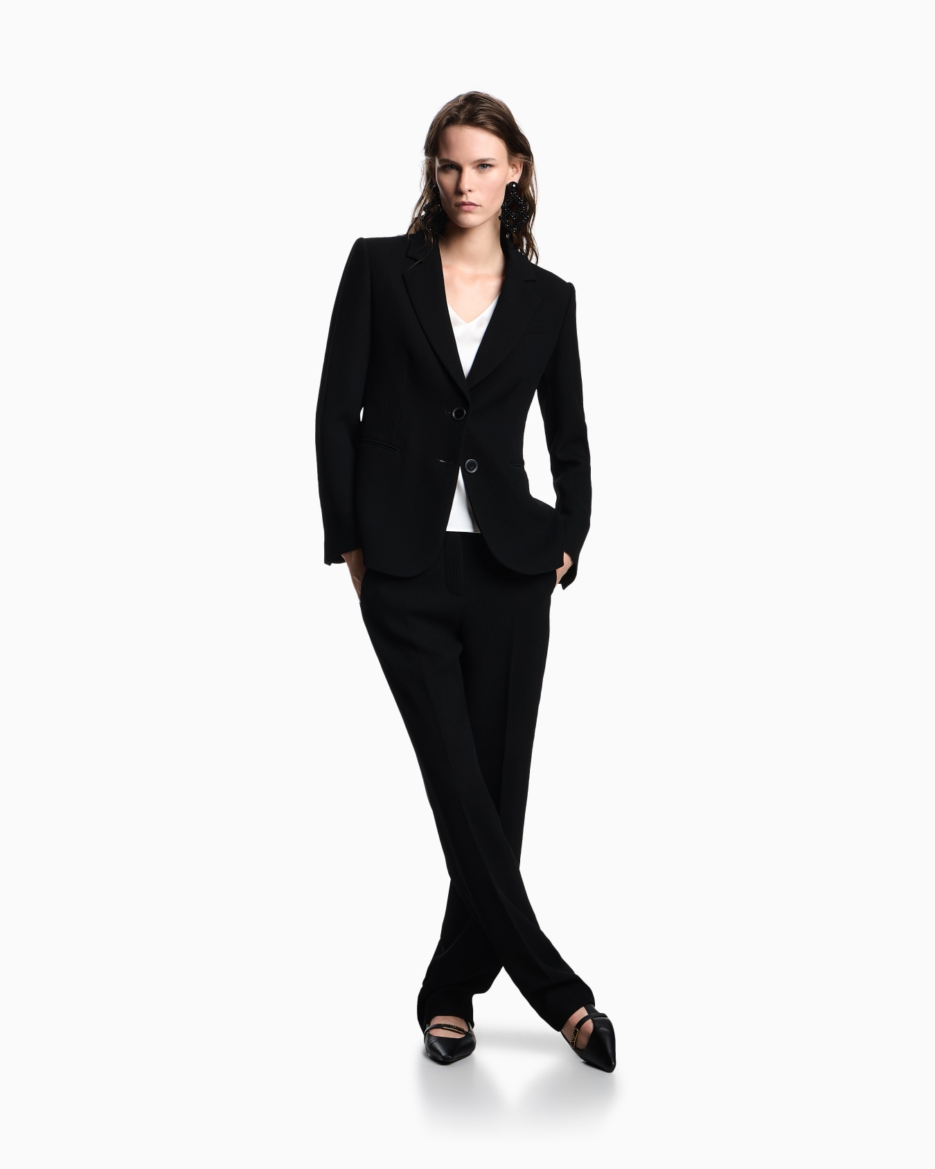 Silk satin V-neck top  Slide 1