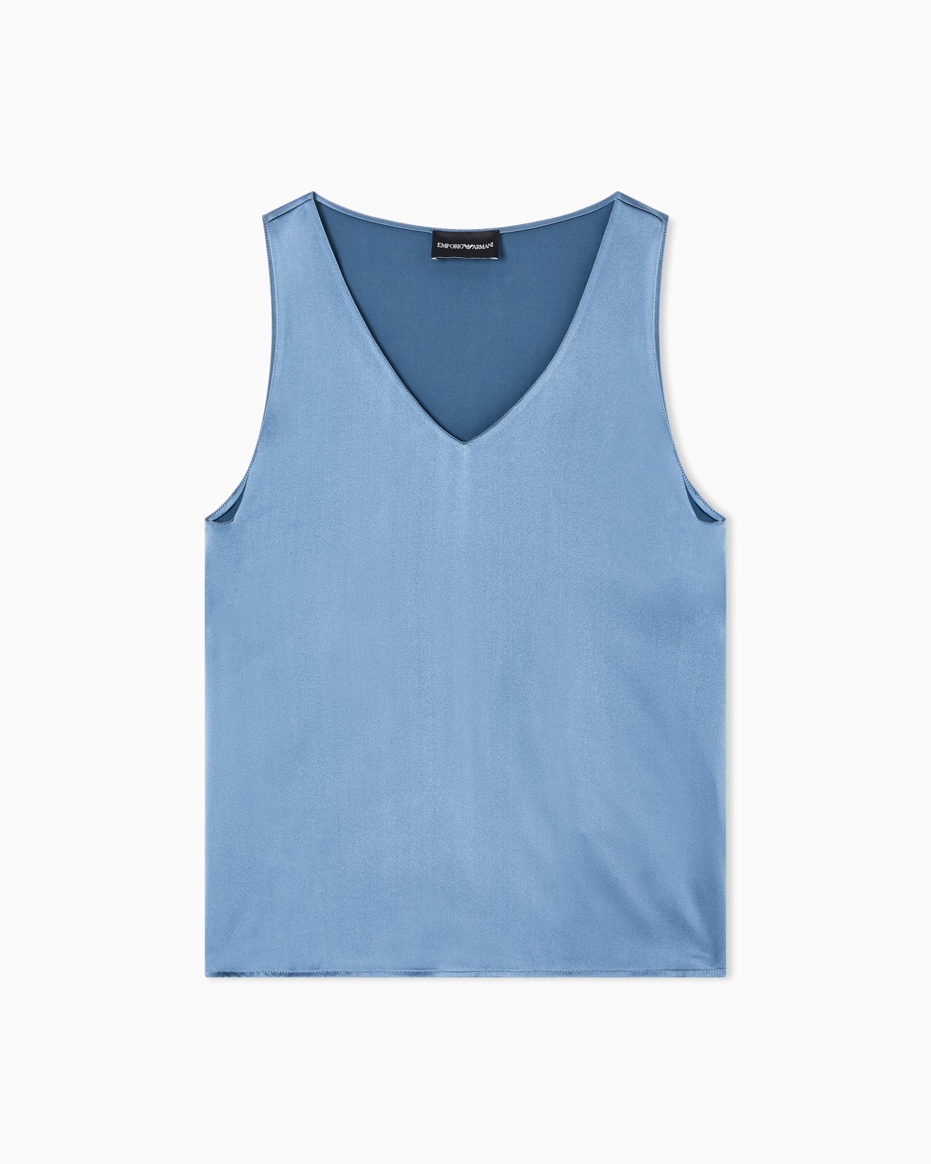 Top con scollo V in raso di seta  Slide 0