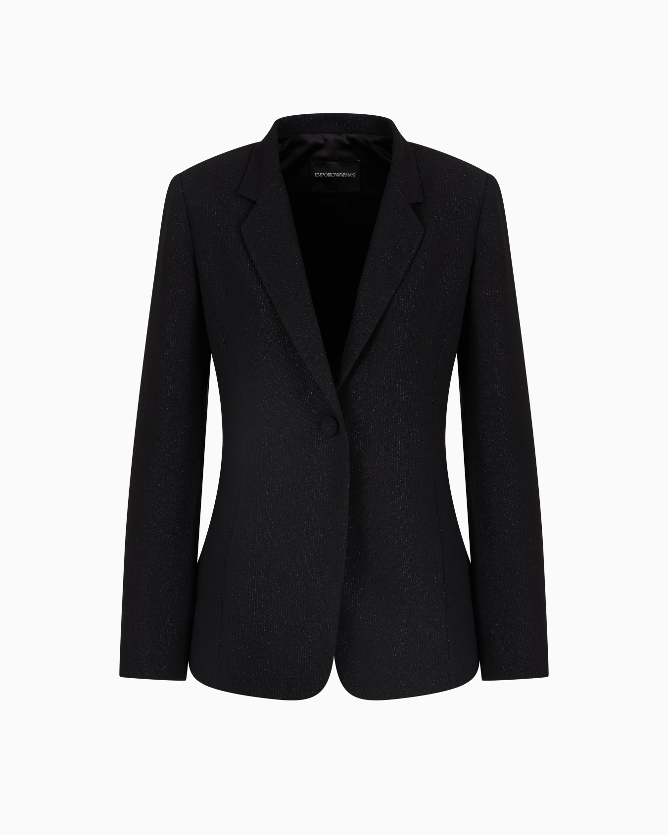 Blazer de abotonadura sencilla de crepé de lúrex Diapositiva 0
