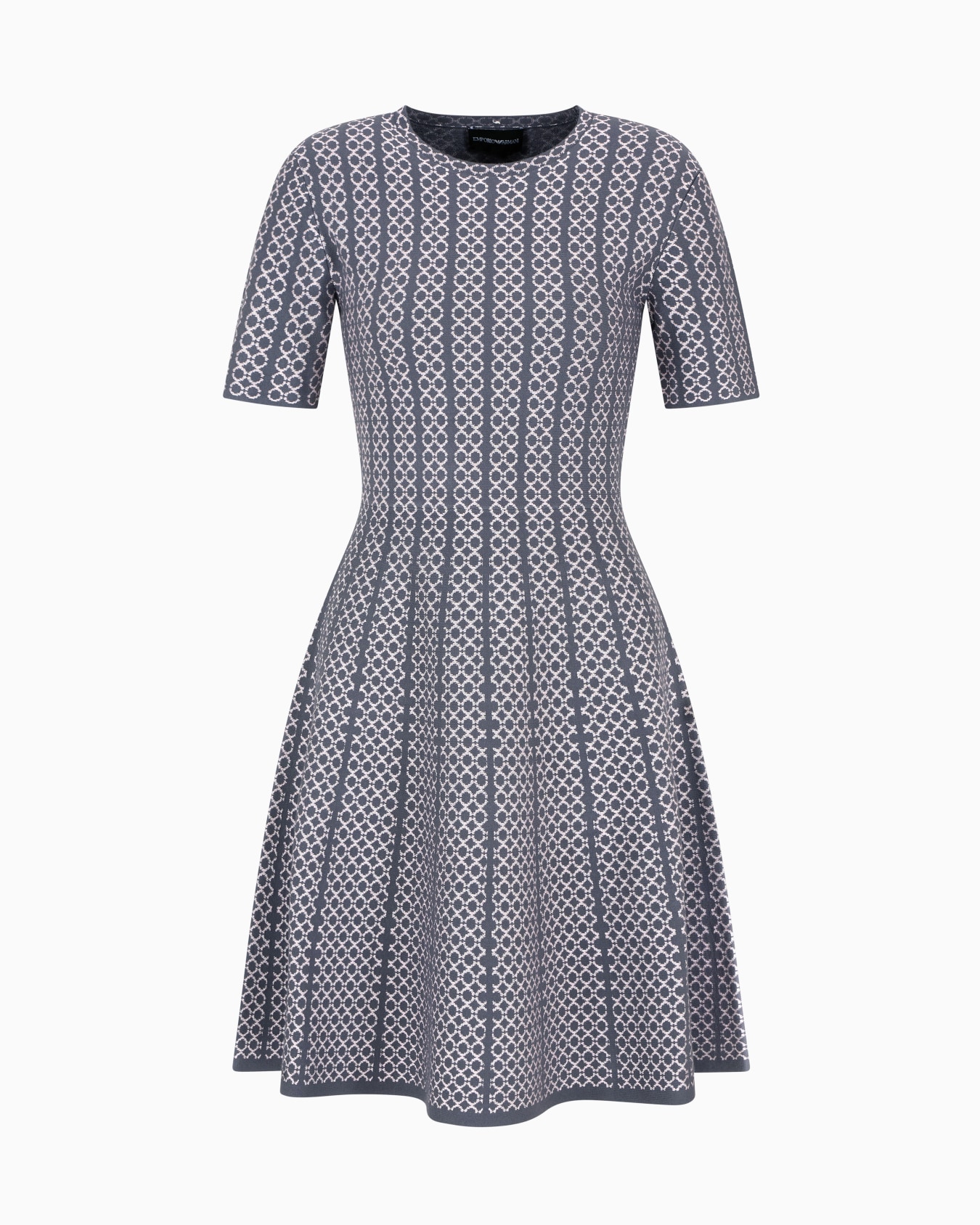 Jacquard knit flared dress Slide 0