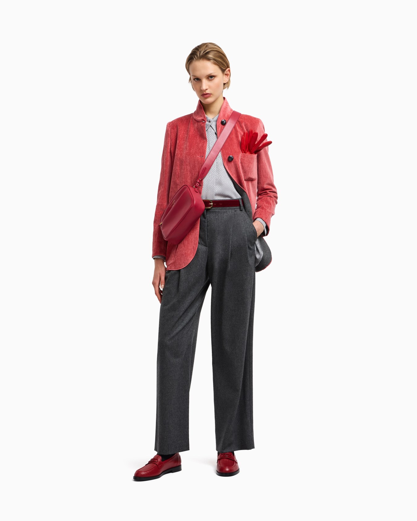 Icon wool flannel trousers with pleats Slide 1