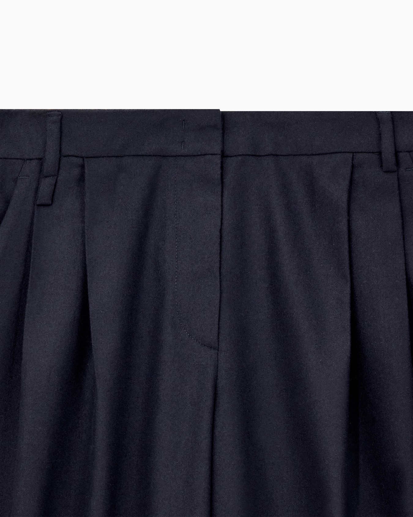 Pleated wide-leg trousers in wool and cashmere flannel Slide 4