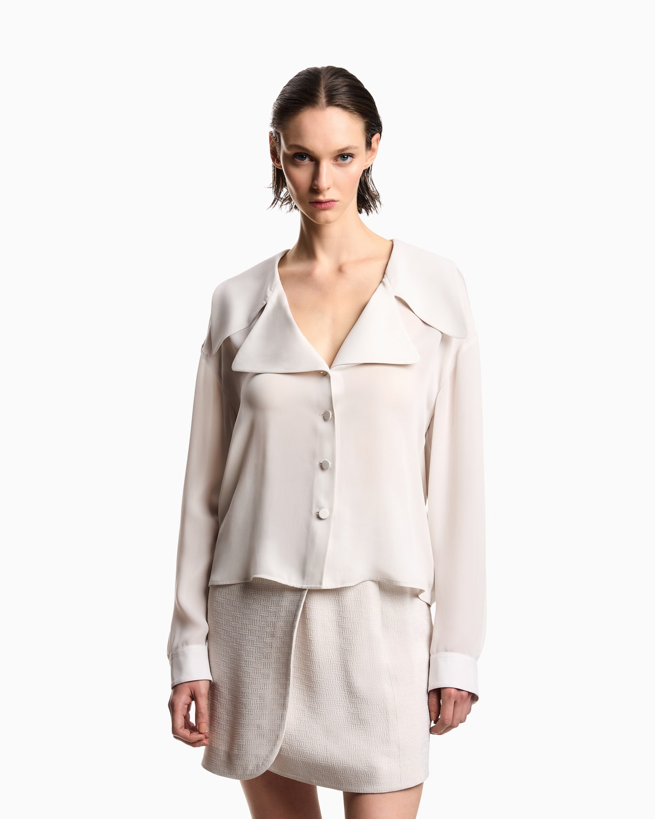 Icon silk double georgette shirt Slide 3
