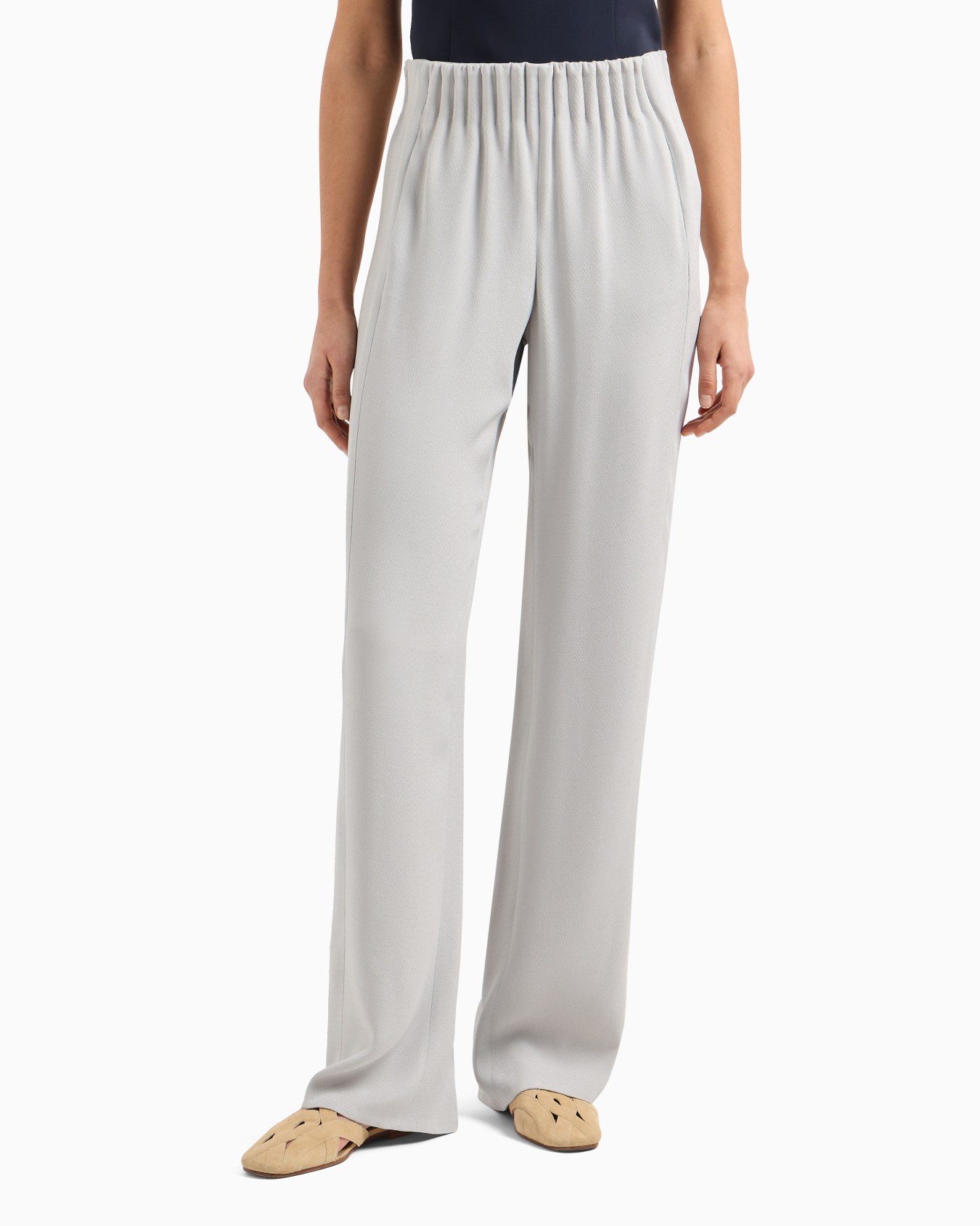 Icon chevron acetate-blend gathered-waist trousers Slide 3
