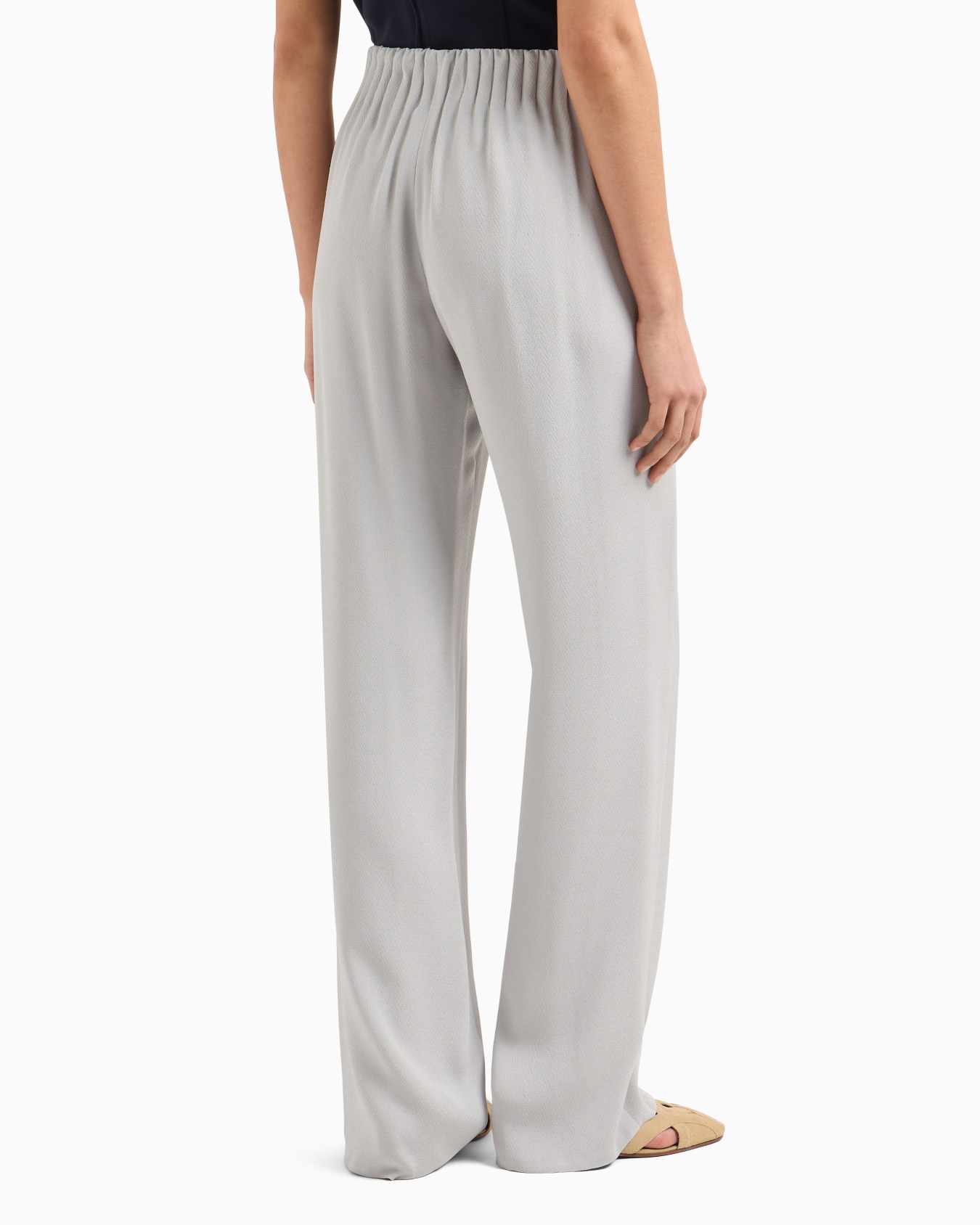 Icon chevron acetate-blend gathered-waist trousers Slide 2