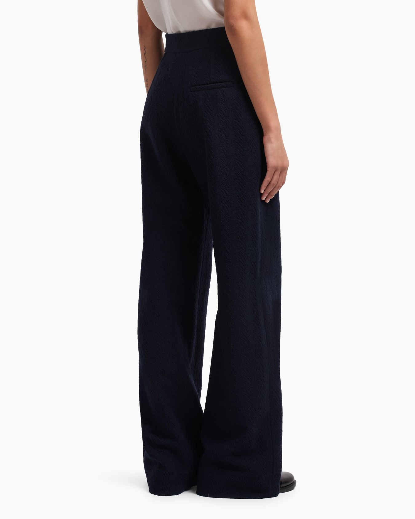 Icon chevron-motif jacquard wide-leg trousers Slide 2