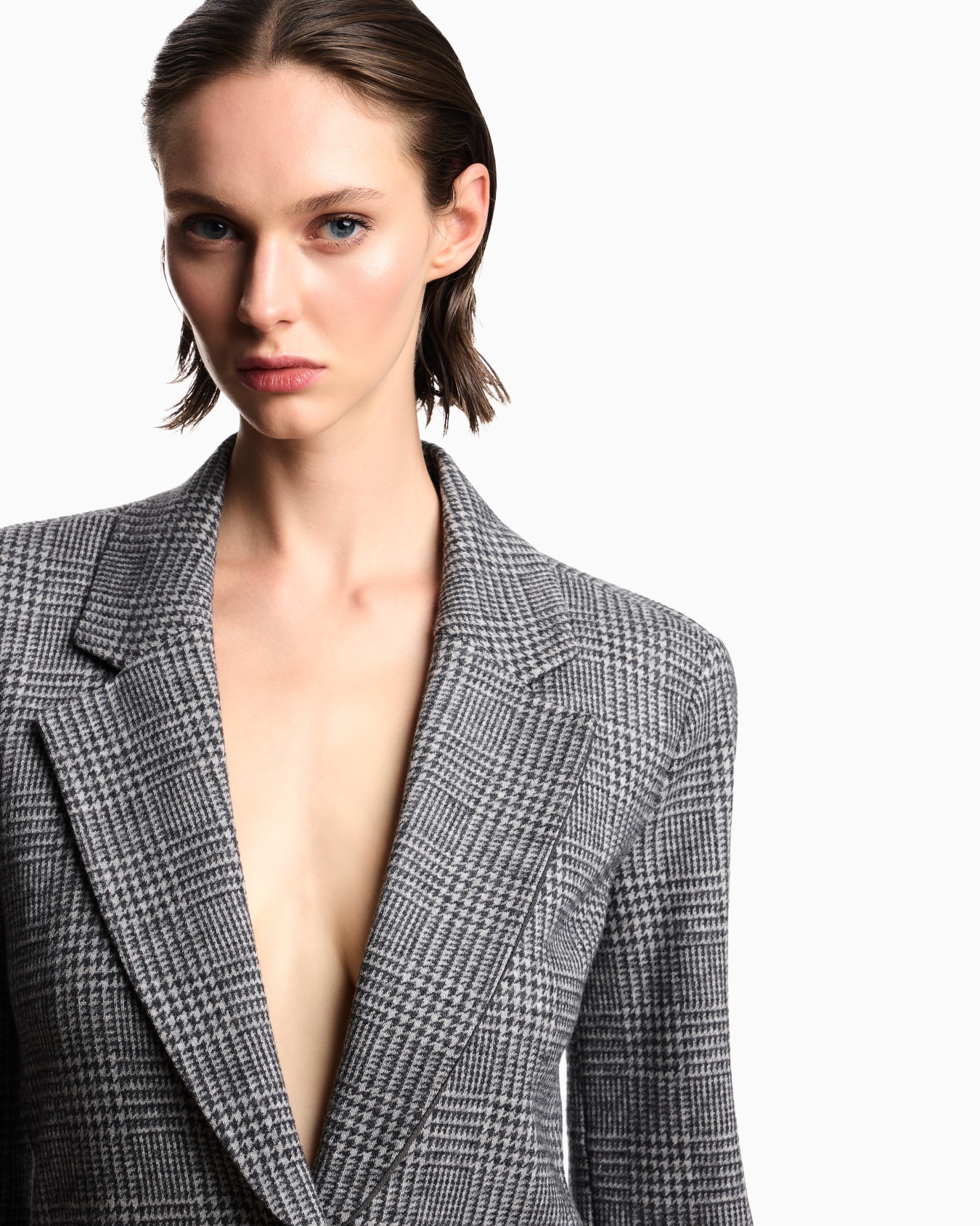 Icon Blazer, einreihig, aus kompaktem Jersey-Strick mit Prince-of-Wales-Muster Folie 4