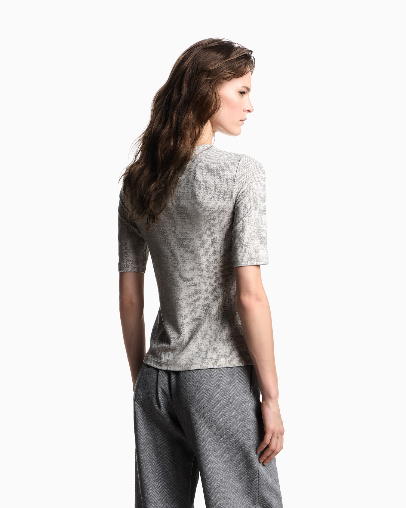 Camiseta de punto interlock con efecto crepé y fantasía flocada Icon Diapositiva 2