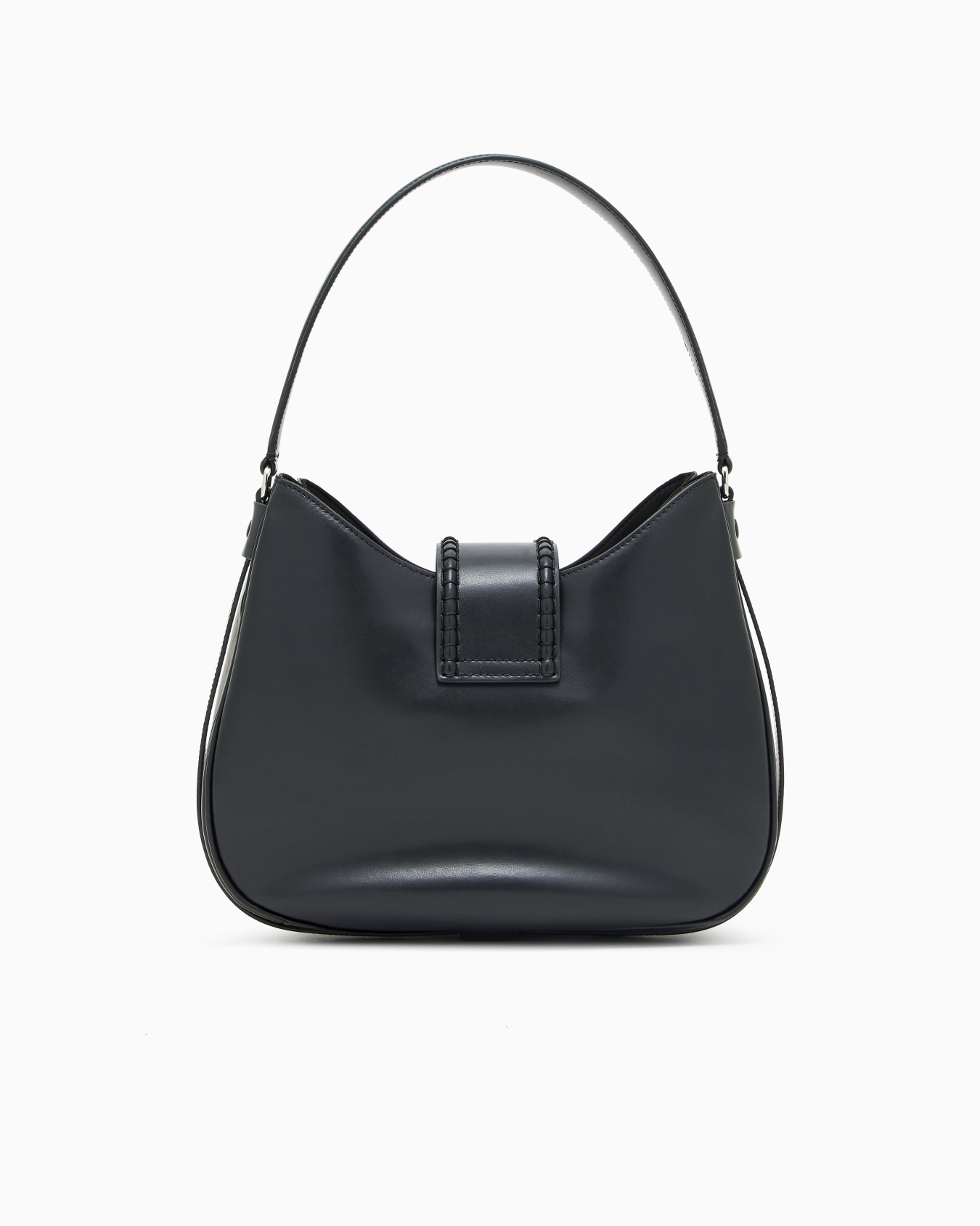 Leather medium hobo shoulder bag with buckle Slide 2