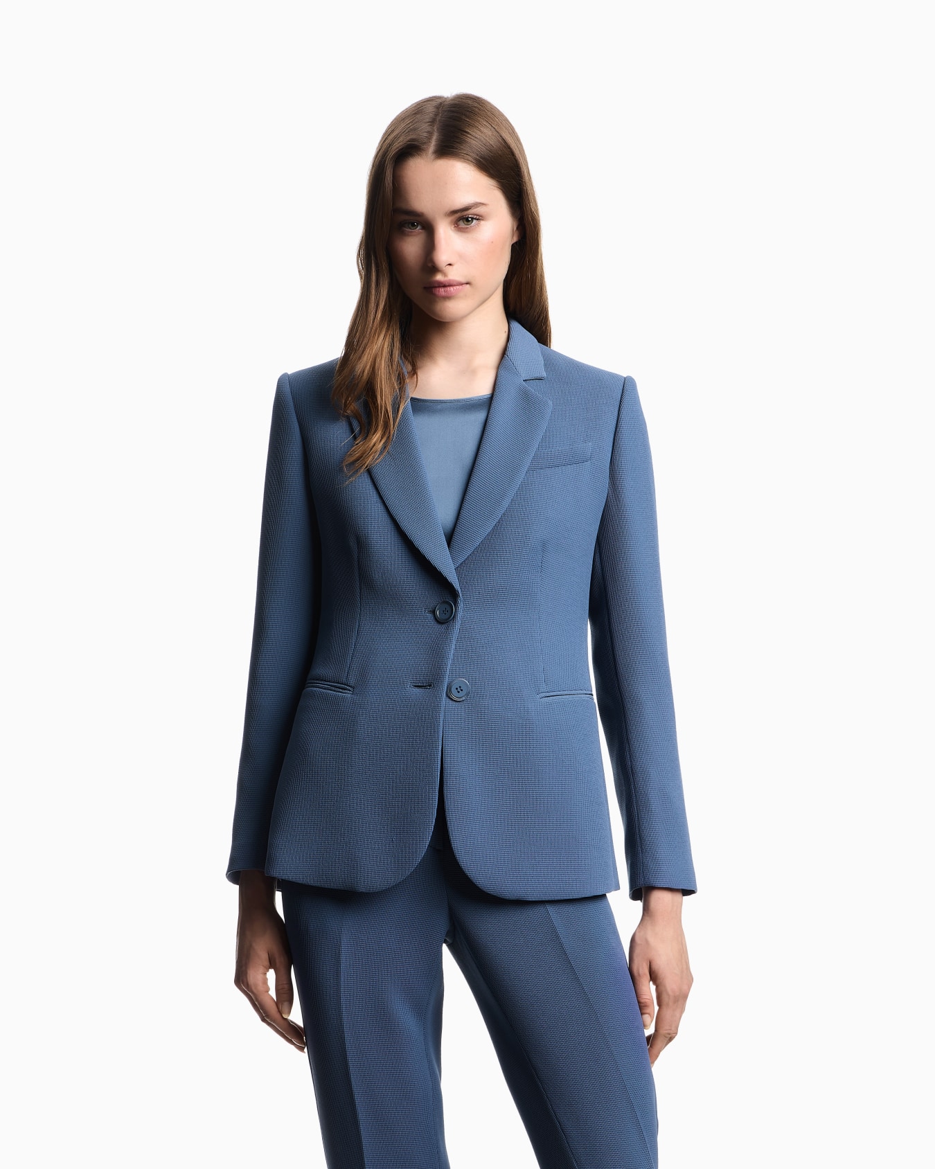 Blazer de abotonadura sencilla de tejido técnico con trama wafer ASV Diapositiva 3