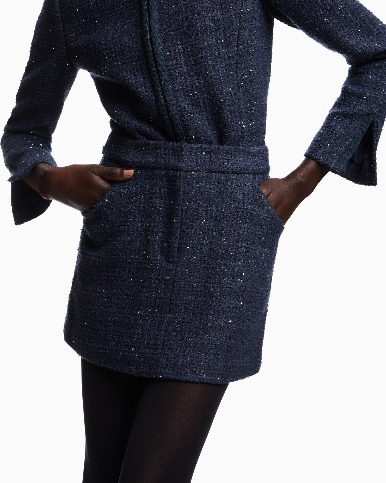 Lurex tweed mini skirt with micro sequins Slide 4