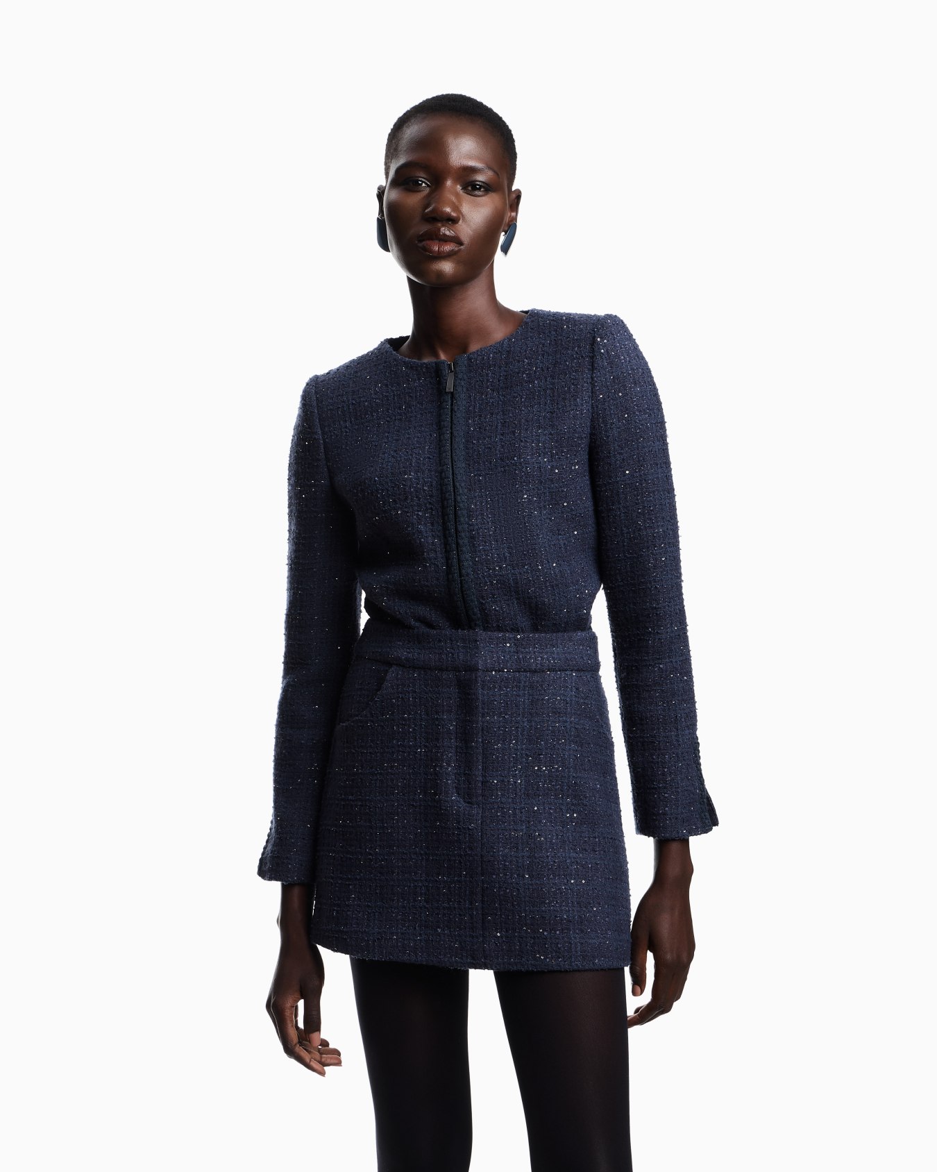 Lurex tweed mini skirt with micro sequins Slide 3