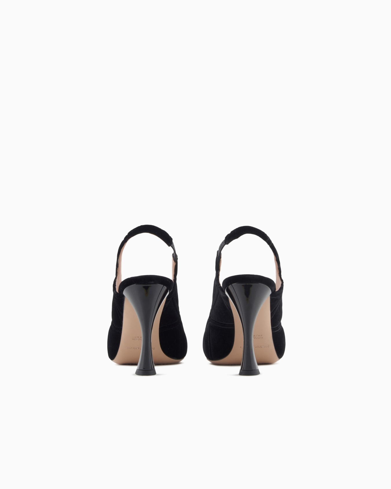 Décolleté slingback in velluto con motivo a rilievo Slide 3