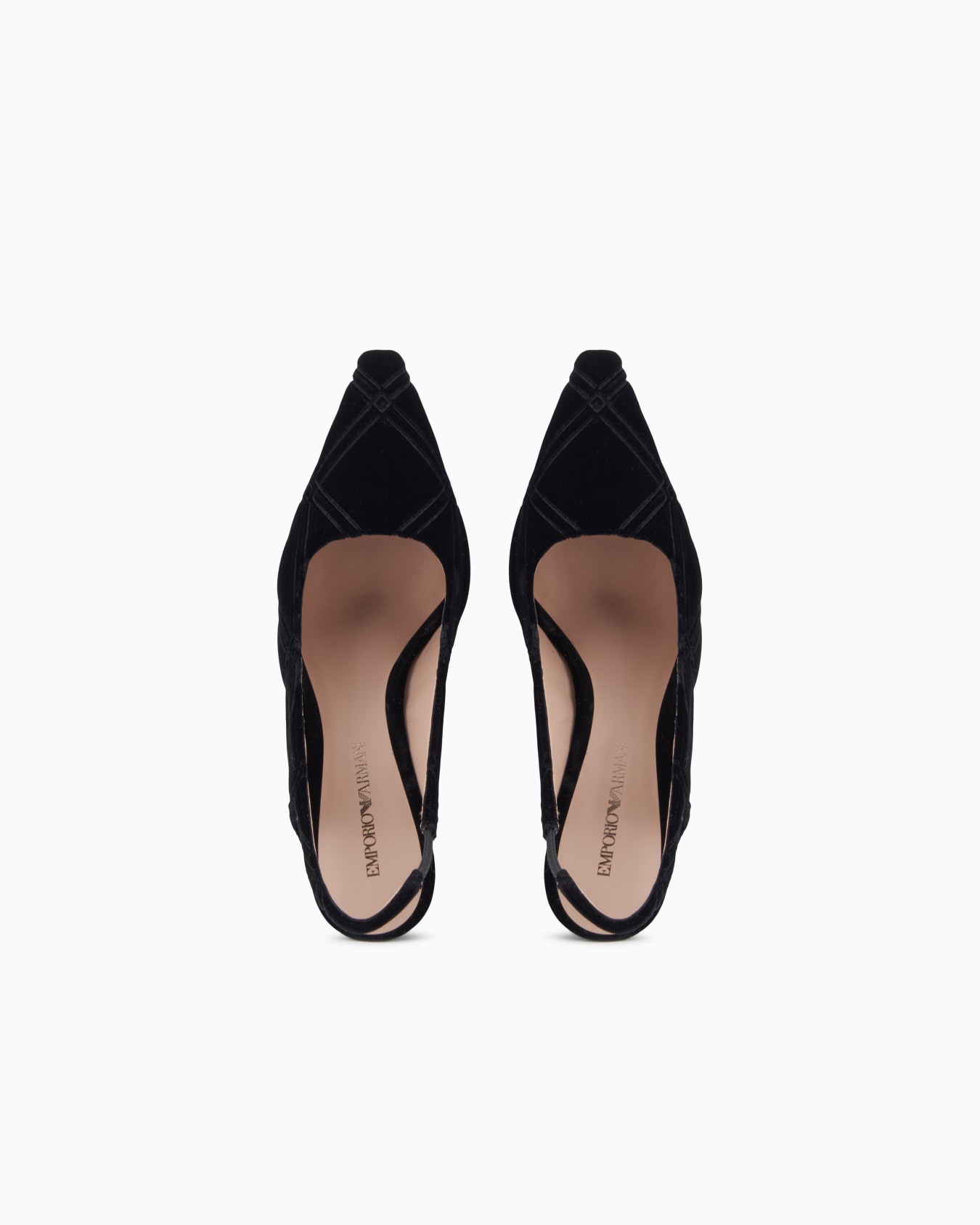 Décolleté slingback in velluto con motivo a rilievo Slide 2