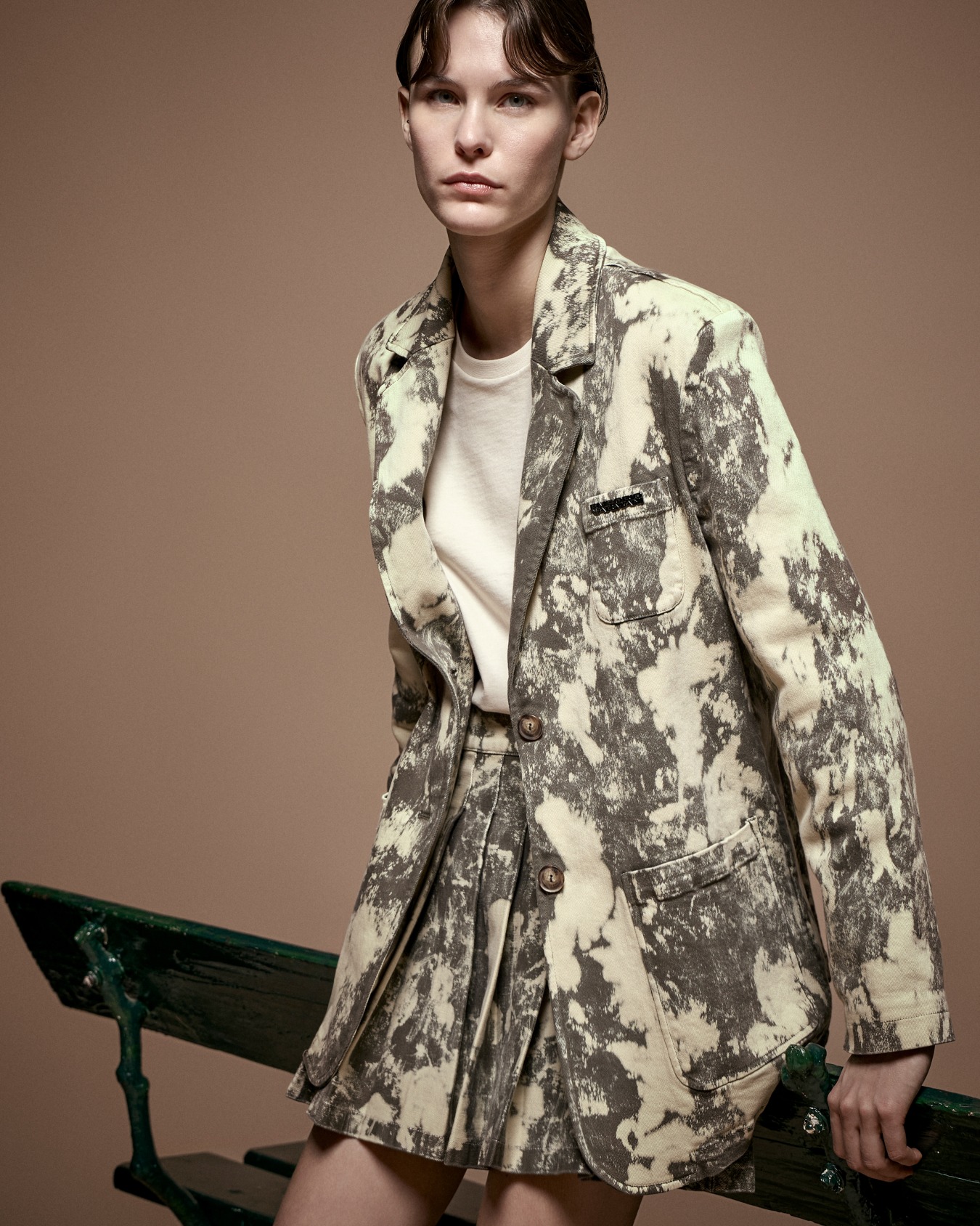 Blazer monopetto in drill tinto capo effetto tie-dye Capsule New York Slide 6