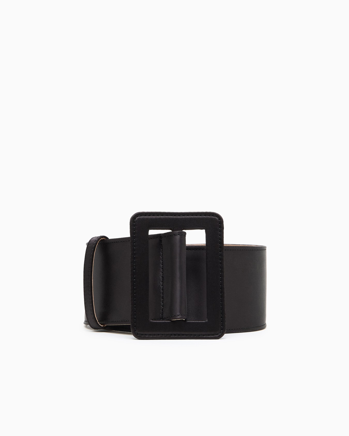 High-waisted satin belt Slide 0