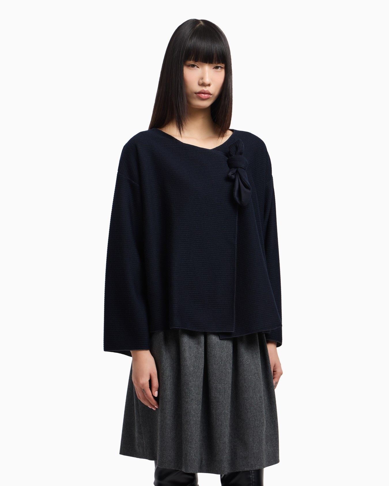 Icon Jacke aus geripptem Jersey in Jacquard-Stoff-Verarbeitung mit Schleife Folie 4
