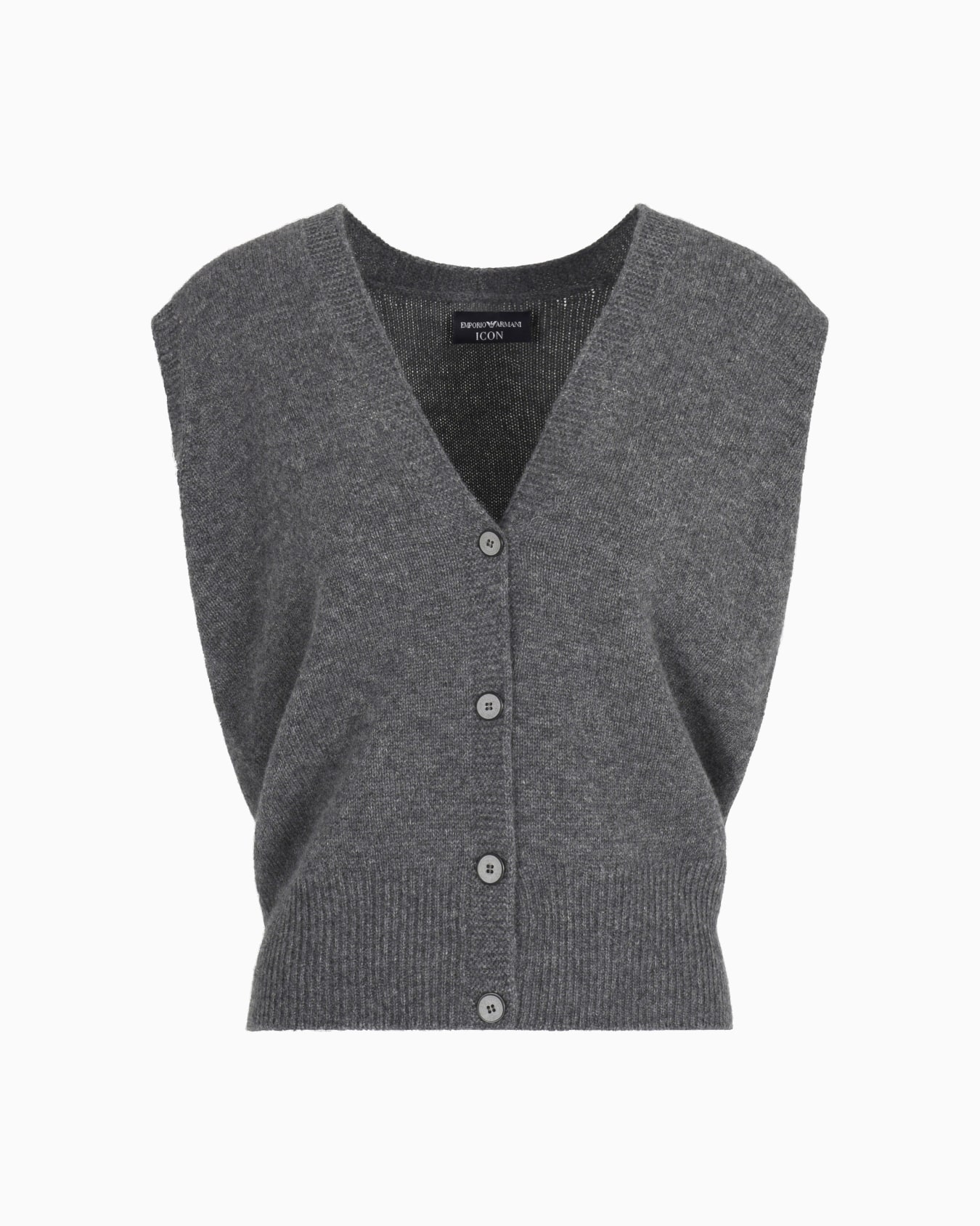 Icon single-breasted waistcoat in plain-knit cashmere Slide 0