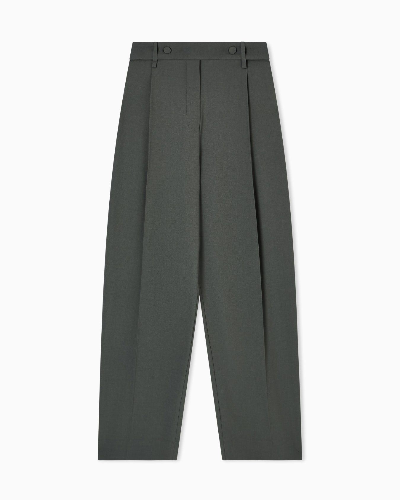 Pantaloni con cintura in lana grain de poudre  Slide 0