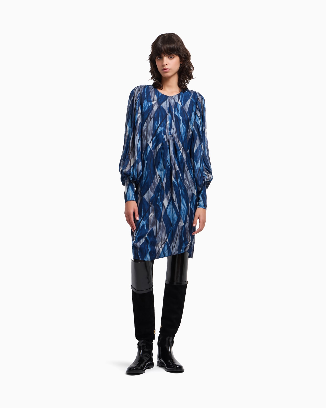 Robe en mousseline de soie avec imprimé abstrait all over Diapositive 4