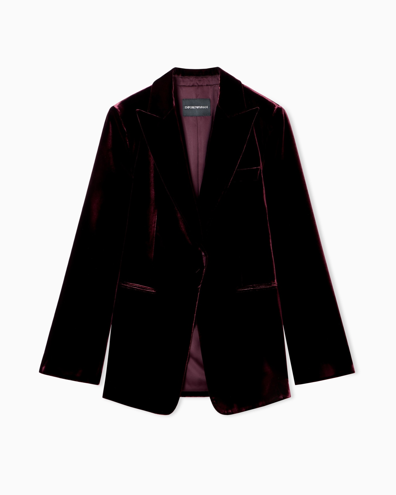 Single-breasted blazer in liquid velvet Slide 0