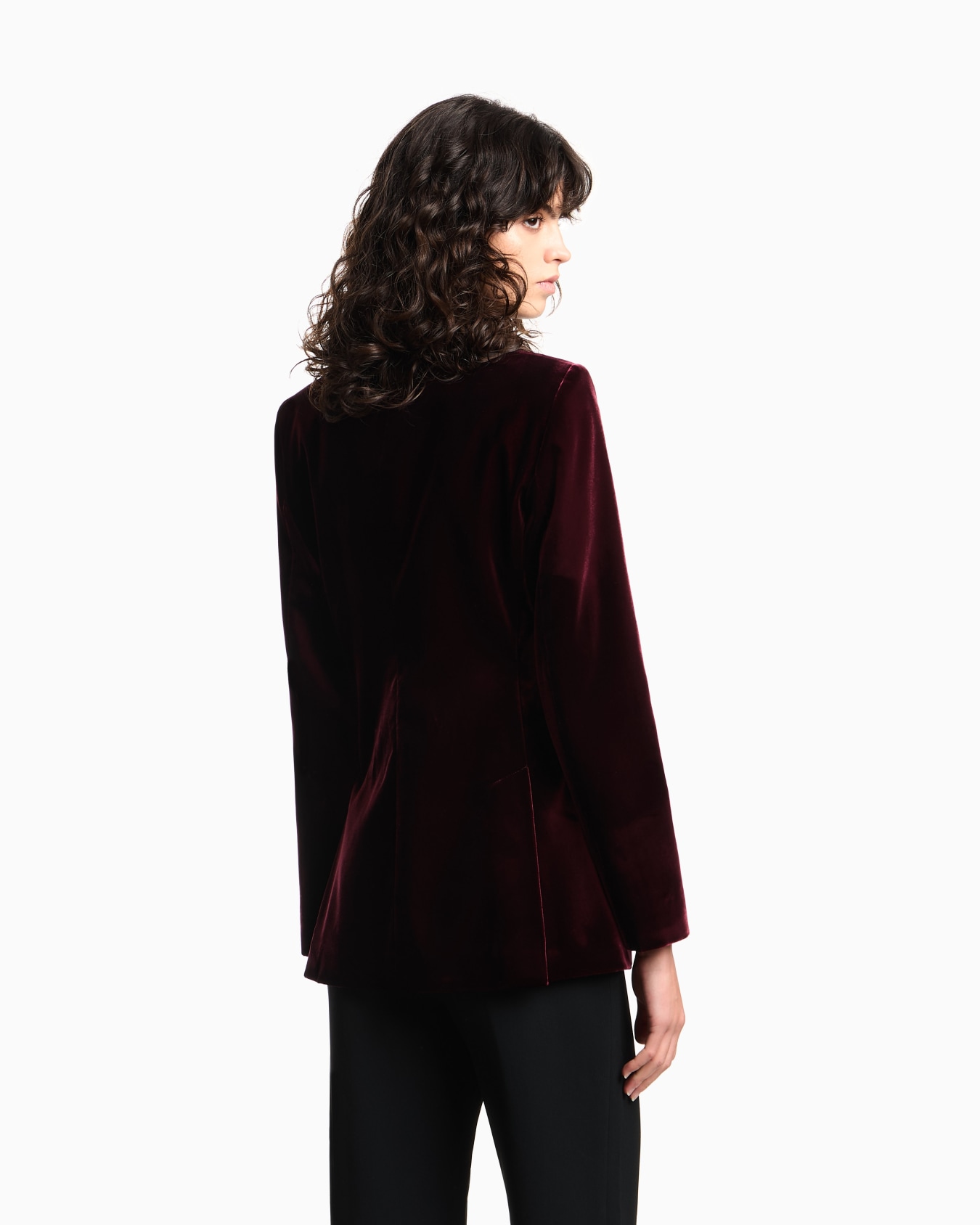Single-breasted blazer in liquid velvet Slide 2