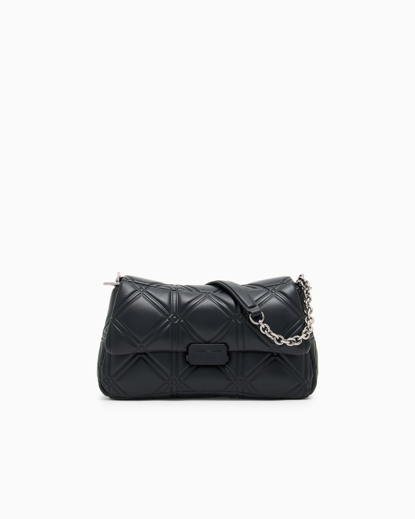 Medium shoulder bag in a nappa-leather effect with embossed motif Slide 0