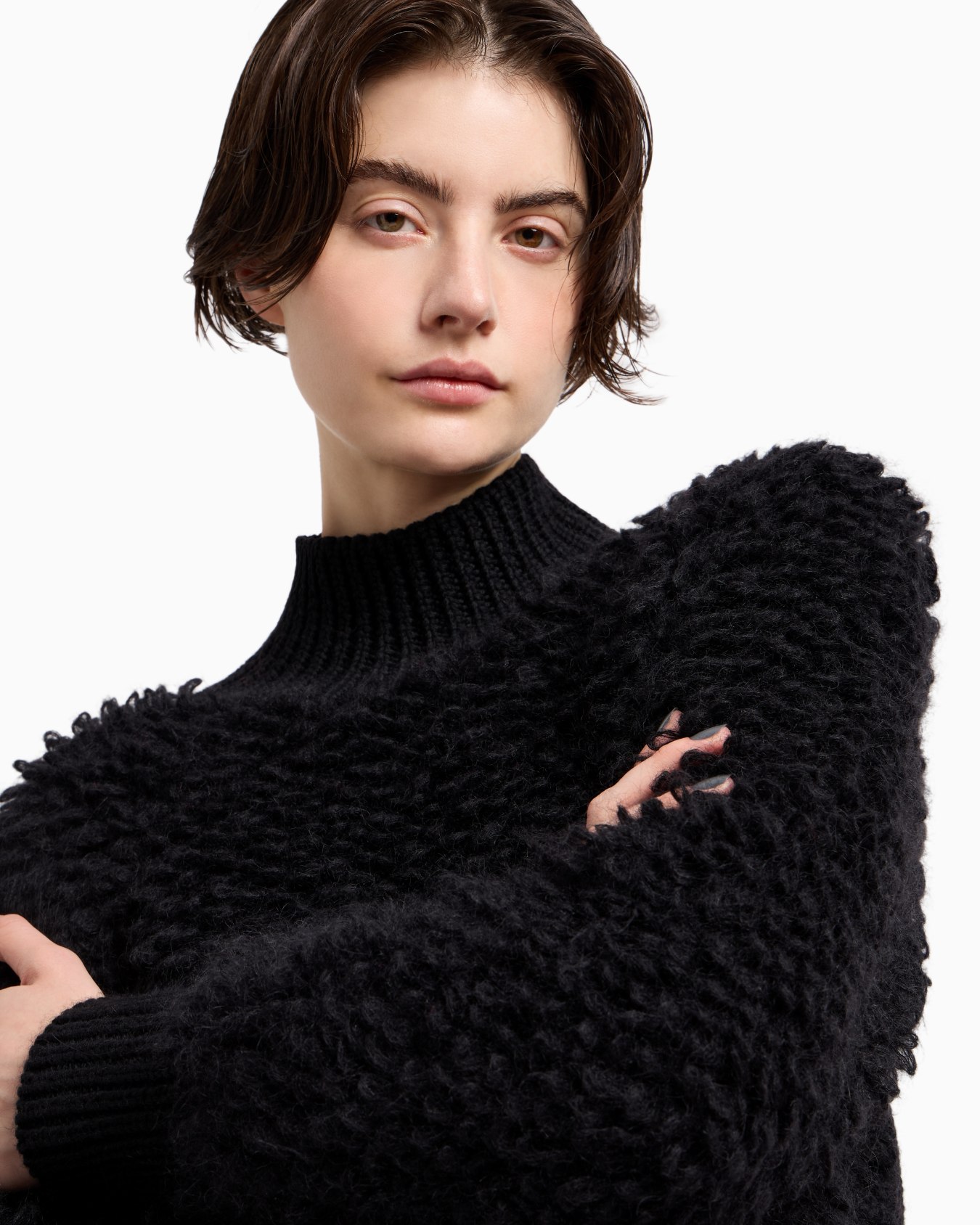 Jersey con cuello chimenea en mezcla de lana cápsula Polygon Diapositiva 4