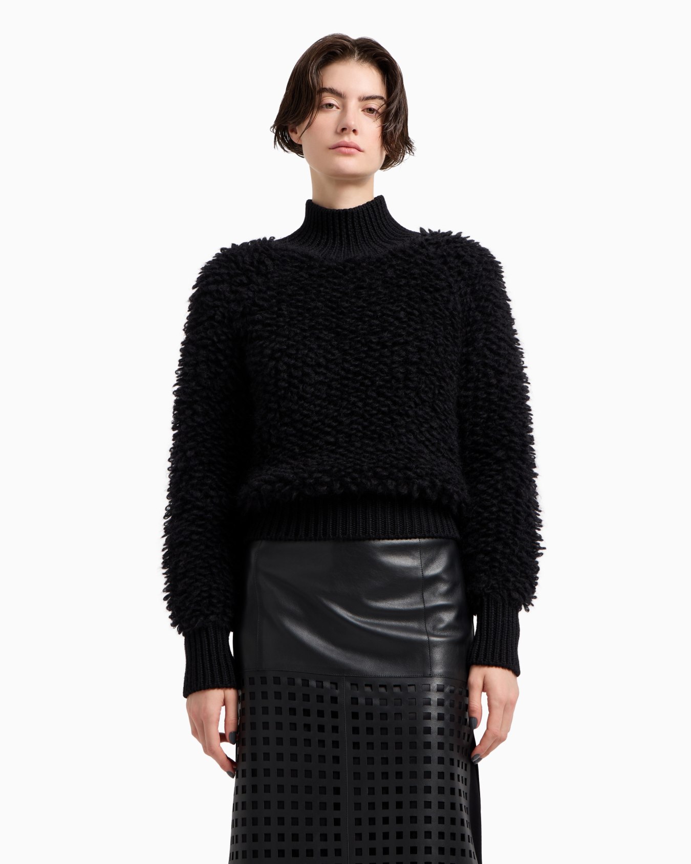 Jersey con cuello chimenea en mezcla de lana cápsula Polygon Diapositiva 3