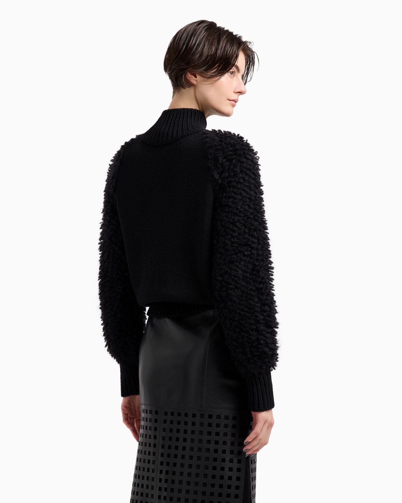 Jersey con cuello chimenea en mezcla de lana cápsula Polygon Diapositiva 2