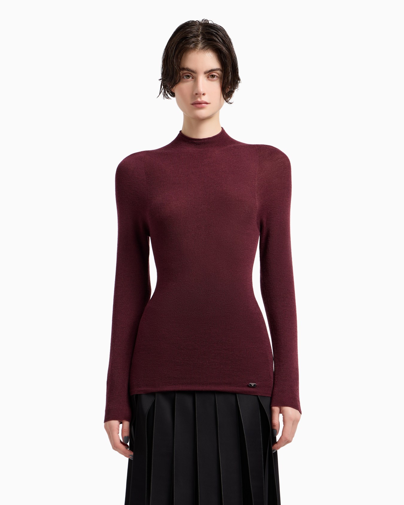 Jersey con cuello chimenea en mezcla de lana virgen cápsula Polygon Diapositiva 3