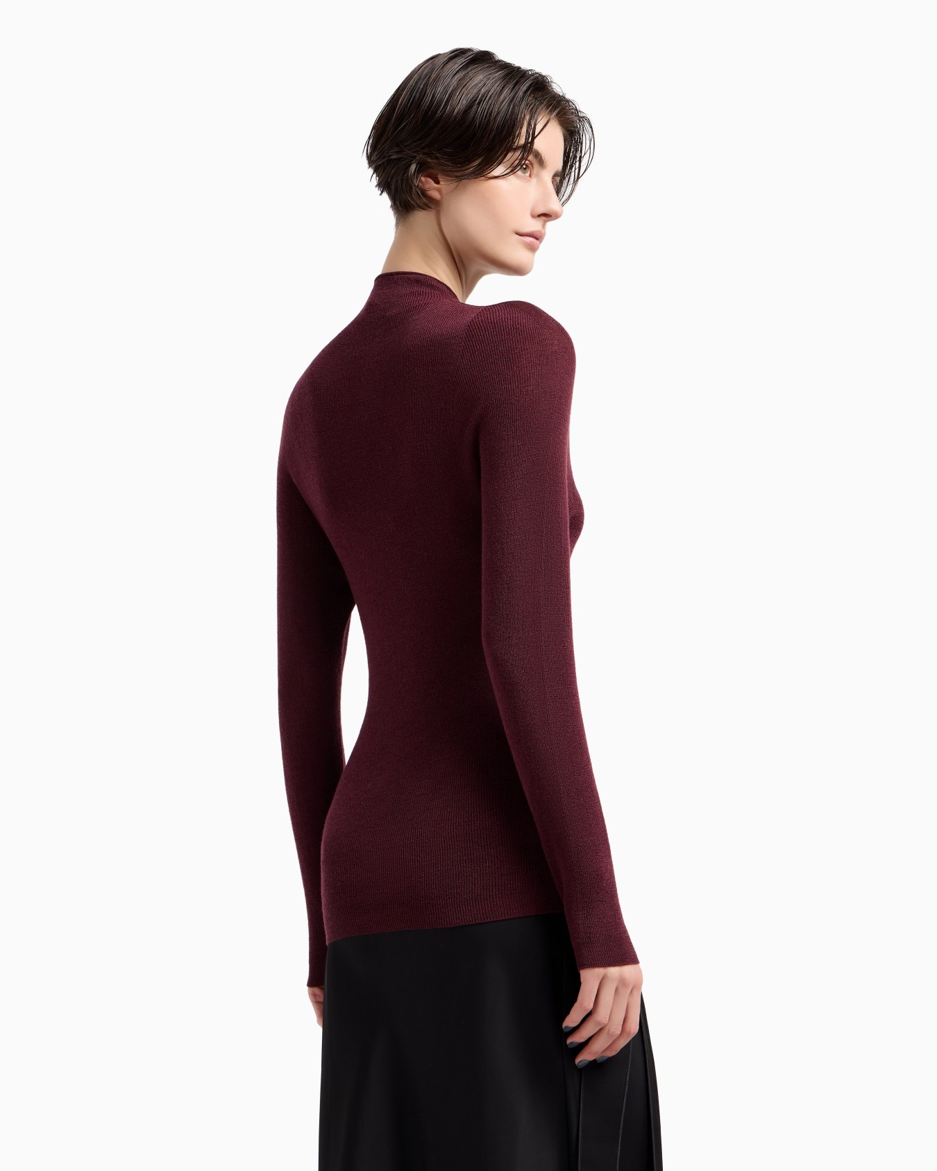 Jersey con cuello chimenea en mezcla de lana virgen cápsula Polygon Diapositiva 2