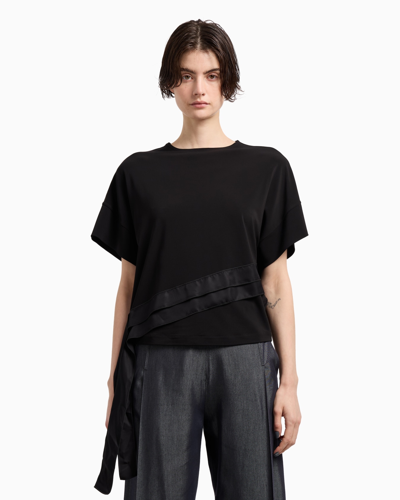 Camiseta en punto de viscosa elástica con cintas cápsula Polygon Diapositiva 3