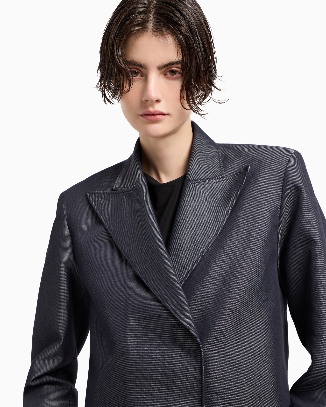 Bolero de gabardina teñida en hilo cápsula Polygon Diapositiva 4