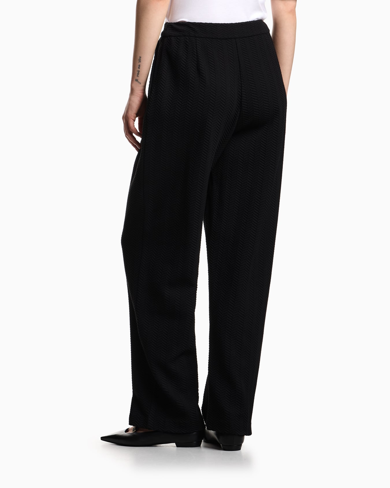 ASV chevron motif jersey trousers with pleats Slide 2