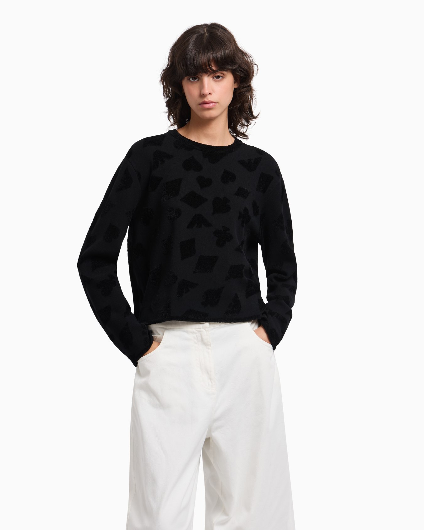 Jacquard chenille jumper with pattern Slide 4