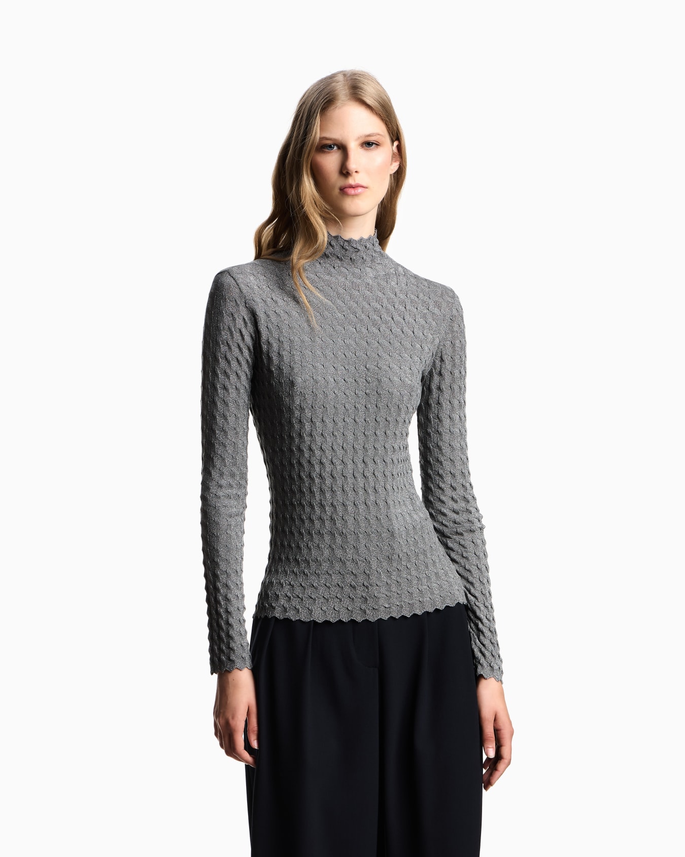3D-effect lurex knit Slide 3
