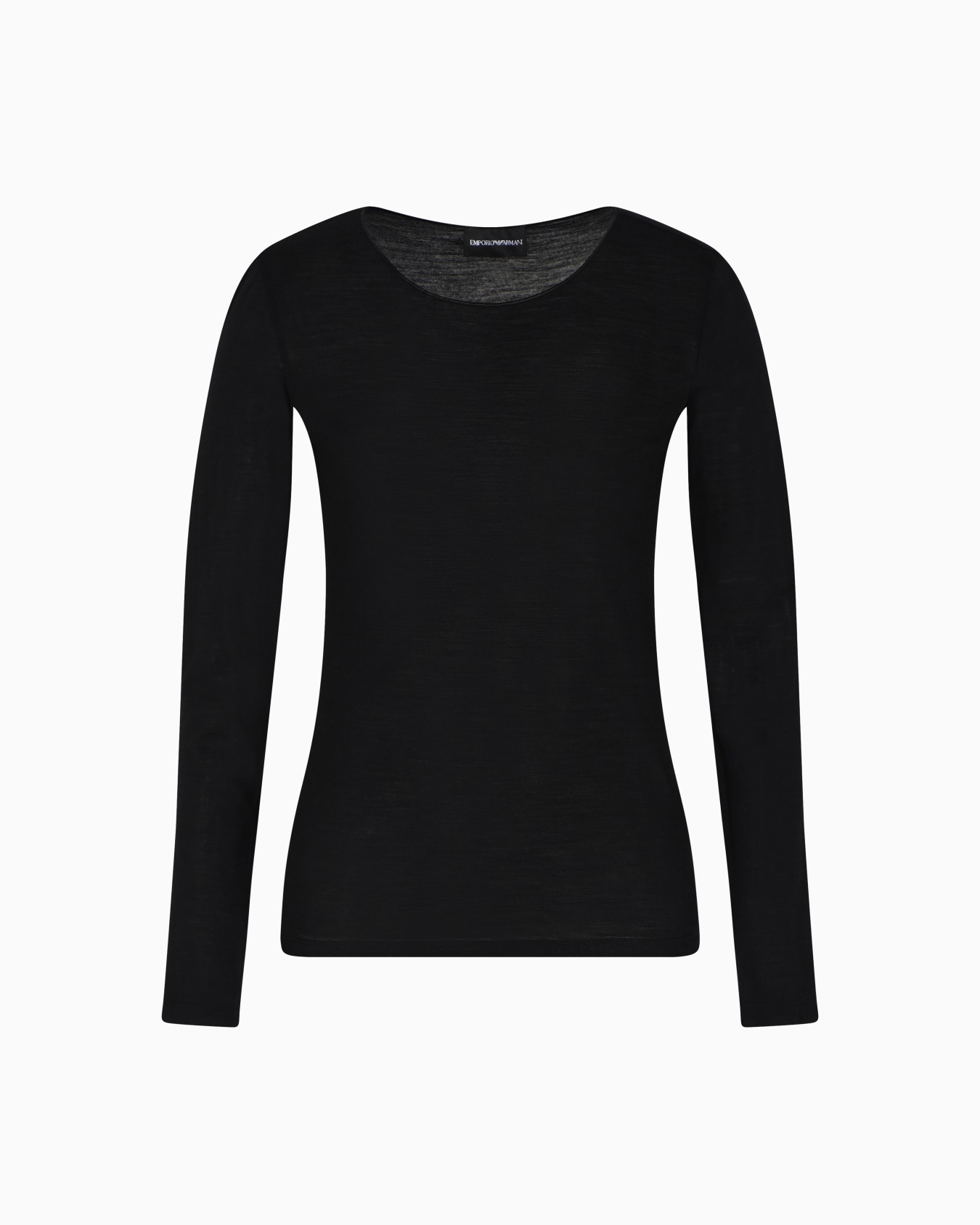 Round-neck jumper made of lightweight jersey in a wool and silk blend Slide 0