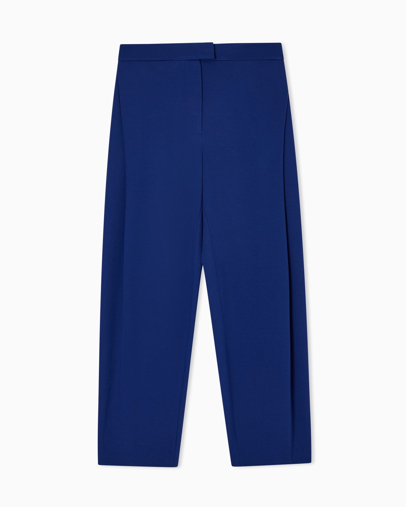 Pantaloni in tessuto punto Milano stretch con piega  Slide 0