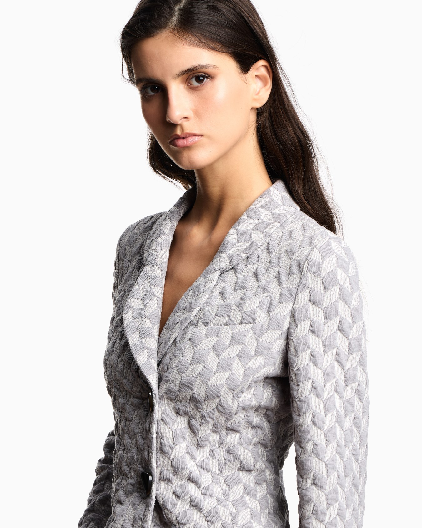 Chaqueta de punto jersey con motivo chevrón estilizado Diapositiva 4