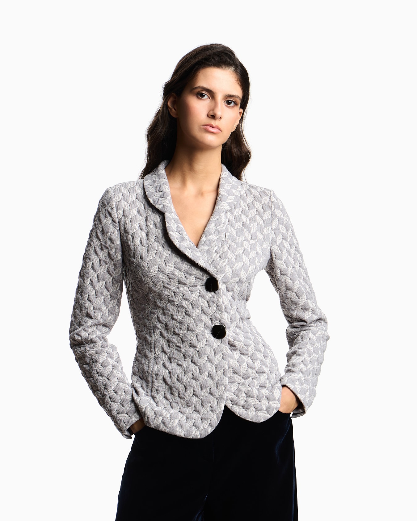 Chaqueta de punto jersey con motivo chevrón estilizado Diapositiva 3