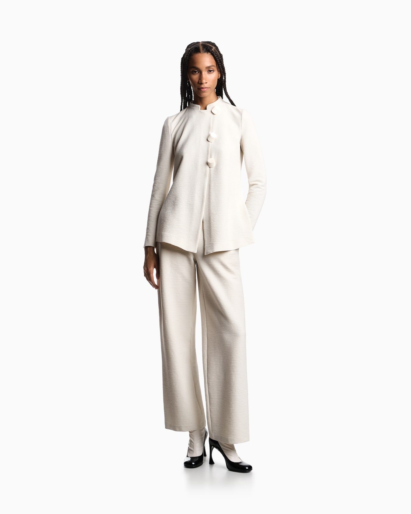 ASV embossed, textured jersey palazzo trousers Slide 1