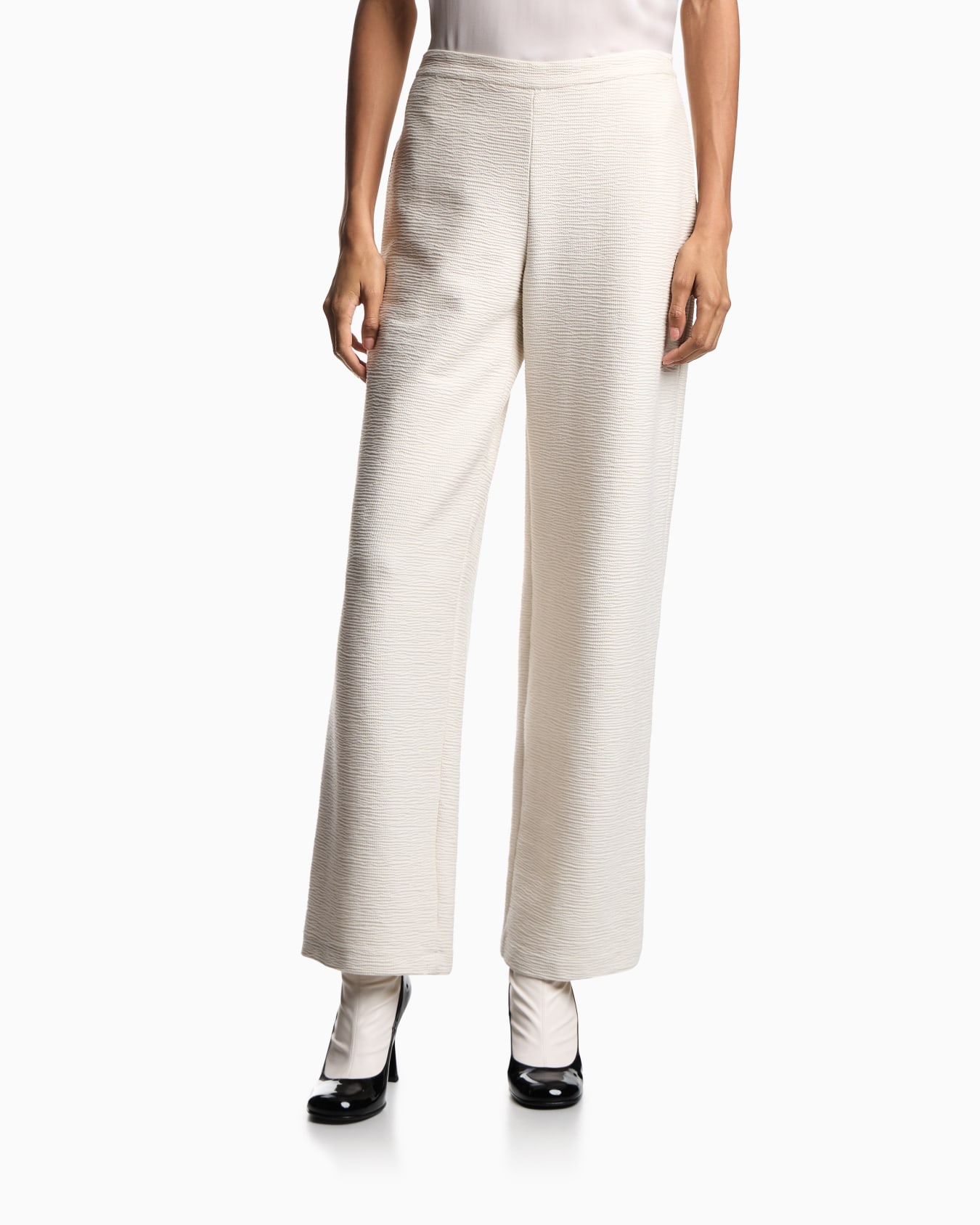 ASV embossed, textured jersey palazzo trousers Slide 3