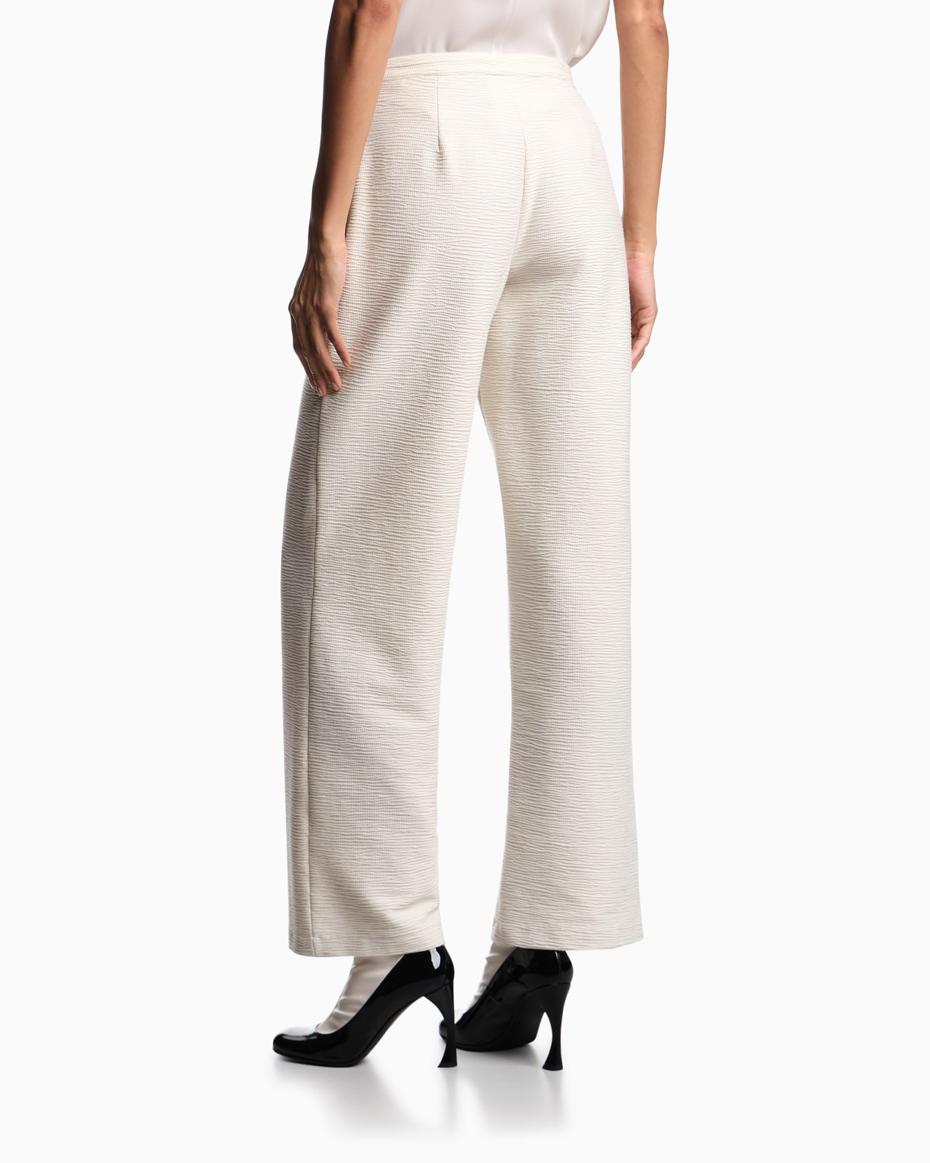ASV embossed, textured jersey palazzo trousers Slide 2